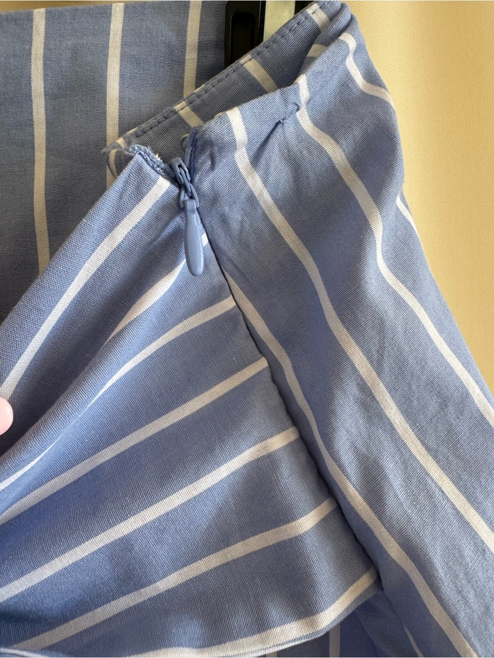 Socialite Blue and White Striped Tie-Front Skirt - Picture 7 of 9